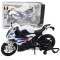 Motocykl Sportowy Metalowy Światła Dźwięki Biały S1000 1:12 LEAN Toys