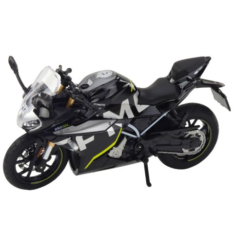 Motocykl Sportowy Metalowy Światła Dźwięki Czarny 250 SR 1:12 LEAN Toys Motocykl Sportowy Metalowy Światła Dźwięki Czarny 250 SR 1:12 LEAN Toys