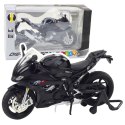 Motocykl Sportowy Metalowy Światła Dźwięki Czarny S1000 1:12 LEAN Toys