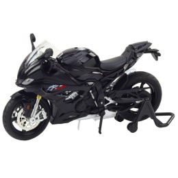 Motocykl Sportowy Metalowy Światła Dźwięki Czarny S1000 1:12 LEAN Toys
