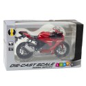 Motocykl Sportowy Metalowy Światła Dźwięki Czerwony R1 1:12 LEAN Toys