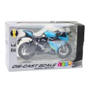 Motocykl Sportowy Metalowy Światła Dźwięki Niebieski 1:12 LEAN Toys