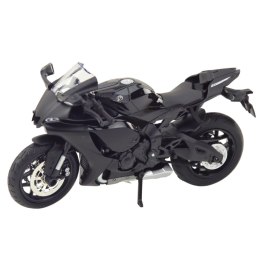 Motocykl Sportowy Metalowy Światła Dźwięki Srebrne Elementy Czarny 1:12 LEAN Toys