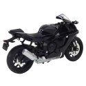 Motocykl Sportowy Metalowy Światła Dźwięki Srebrne Elementy Czarny 1:12 LEAN Toys