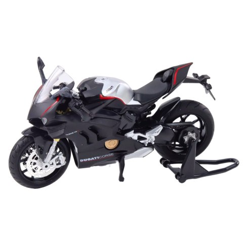 Motocykl Sportowy Metalowy Światła Dźwięki Srebrne Elementy Czarny V4 1:12 LEAN Toys Motocykl Sportowy Metalowy Światła Dźwięki Srebrne Elementy Czarny V4 1:12 LEAN Toys