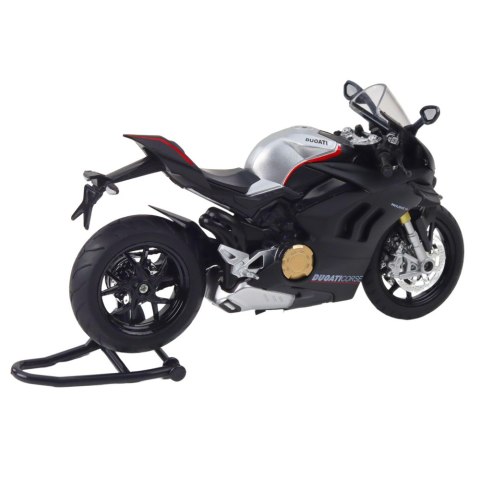 Motocykl Sportowy Metalowy Światła Dźwięki Srebrne Elementy Czarny V4 1:12 LEAN Toys Motocykl Sportowy Metalowy Światła Dźwięki Srebrne Elementy Czarny V4 1:12 LEAN Toys