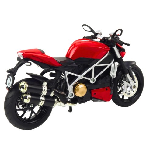 Motocykl Sportowy Metalowy Światła Dźwięki Srebrne Elementy Czerwony 1:12 LEAN Toys Motocykl Sportowy Metalowy Światła Dźwięki Srebrne Elementy Czerwony 1:12 LEAN Toys