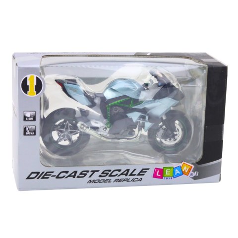 Motocykl Sportowy Metalowy Światła Dźwięki Srebrny 1:12 LEAN Toys Motocykl Sportowy Metalowy Światła Dźwięki Srebrny 1:12 LEAN Toys