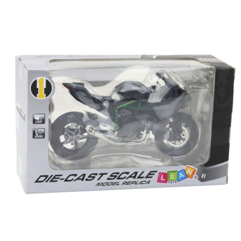 Motocykl Sportowy Metalowy Światła Dźwięki Szary 1:12 LEAN Toys Motocykl Sportowy Metalowy Światła Dźwięki Szary 1:12 LEAN Toys