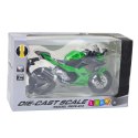 Motocykl Sportowy Metalowy Światła Dźwięki Zielony 1:12 LEAN Toys