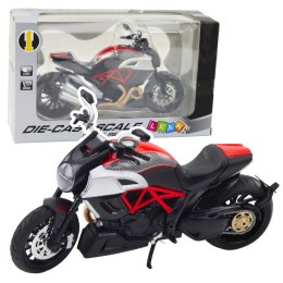 Motocykl Sportowy Metalowy Światła Dźwięki Złote Czerwone Elementy 1:12 LEAN Toys