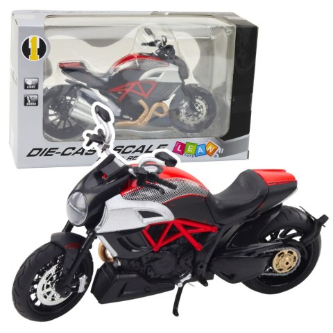 Motocykl Sportowy Metalowy Światła Dźwięki Złote Czerwone Elementy 1:12 LEAN Toys Motocykl Sportowy Metalowy Światła Dźwięki Złote Czerwone Elementy 1:12 LEAN Toys