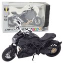 Motocykl Sportowy Metalowy Światła Dźwięki Złote Elementy Czarny 1:12 LEAN Toys