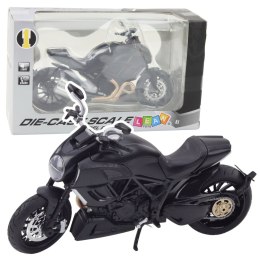 Motocykl Sportowy Metalowy Światła Dźwięki Złote Elementy Czarny 1:12 LEAN Toys