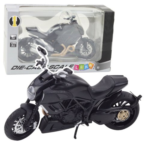 Motocykl Sportowy Metalowy Światła Dźwięki Złote Elementy Czarny 1:12 LEAN Toys Motocykl Sportowy Metalowy Światła Dźwięki Złote Elementy Czarny 1:12 LEAN Toys