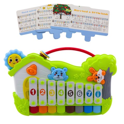 Muzyczne Pianinko Leśne Ksylofon Karty z Nutami 5szt LEAN Toys Muzyczne Pianinko Leśne Ksylofon Karty z Nutami 5szt LEAN Toys