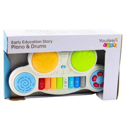 Pianinko Interaktywne Edukacyjne Z Bębenkami Kolorowe Odgłosy Zwierząt LEAN Toys Pianinko Interaktywne Edukacyjne Z Bębenkami Kolorowe Odgłosy Zwierząt LEAN Toys