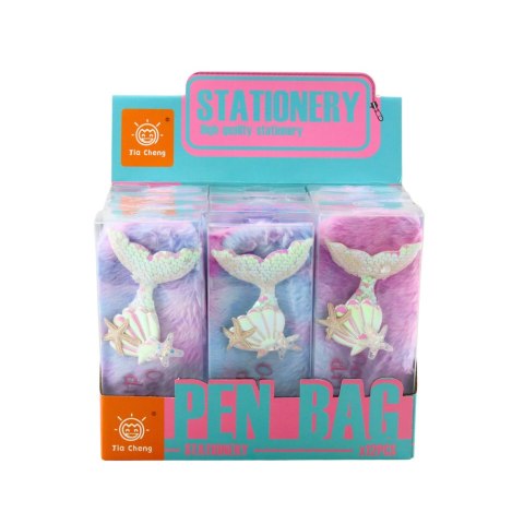 Piórnik Pluszowy Z Syrenim Ogonem Cekiny Pastelowe Kolory LEAN Piórnik Pluszowy Z Syrenim Ogonem Cekiny Pastelowe Kolory LEAN