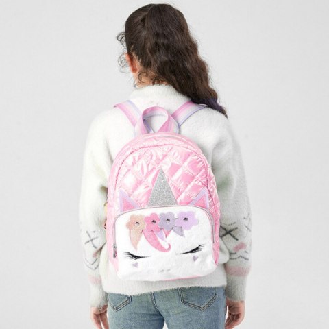 Plecak Dziecięcy Szkolny Pikowany Jednorożec Różowy 32cm LEAN Plecak Dziecięcy Szkolny Pikowany Jednorożec Różowy 32cm LEAN
