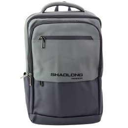 Plecak Miejski Biznesowy USB Kieszeń Na Laptopa Czarno Szary 16L 41cm LEAN