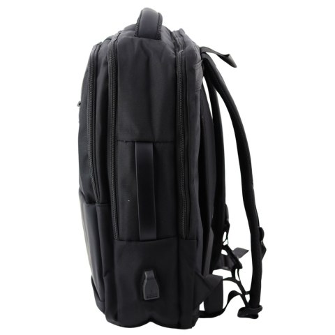 Plecak Miejski Biznesowy USB Pas Piersiowy Czarny 26L 45cm LEAN Plecak Miejski Biznesowy USB Pas Piersiowy Czarny 26L 45cm LEAN