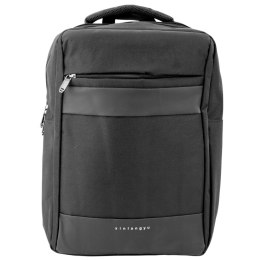 Plecak Miejski Biznesowy USB Przegroda Środkowa Czarny 14L 40cm LEAN