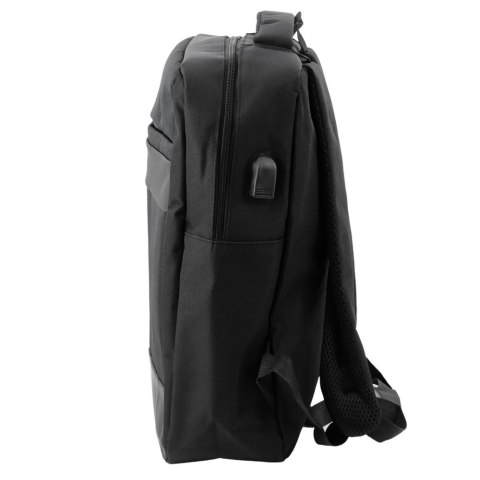 Plecak Miejski Biznesowy USB Przegroda Środkowa Czarny 14L 40cm LEAN Plecak Miejski Biznesowy USB Przegroda Środkowa Czarny 14L 40cm LEAN