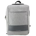 Plecak Miejski Biznesowy USB Przegroda Środkowa Szary 14L 40cm LEAN