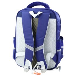 Plecak Szkolny Naszywki Z Dinozaurami Pas Piersiowy Granatowy 39x27x15cm LEAN