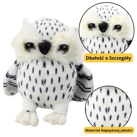 Pluszowa Mała Sowa Maskotka Przytulanka Biała Czarne Cętki 15cm LEAN Toys Pluszowa Mała Sowa Maskotka Przytulanka Biała Czarne Cętki 15cm LEAN Toys
