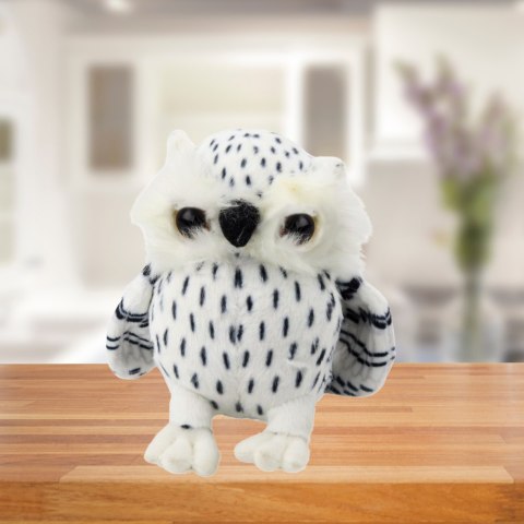 Pluszowa Mała Sowa Maskotka Przytulanka Biała Czarne Cętki 15cm LEAN Toys Pluszowa Mała Sowa Maskotka Przytulanka Biała Czarne Cętki 15cm LEAN Toys