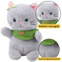 Pluszowa Maskotka Przytulanka Kot Szary Zielona Apaszka Kokardka 22cm LEAN Toys
