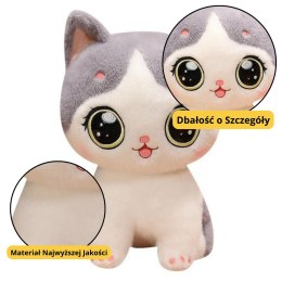 Pluszowa Maskotka Przytulanka Kotek Biało Szary 21cm LEAN Toys