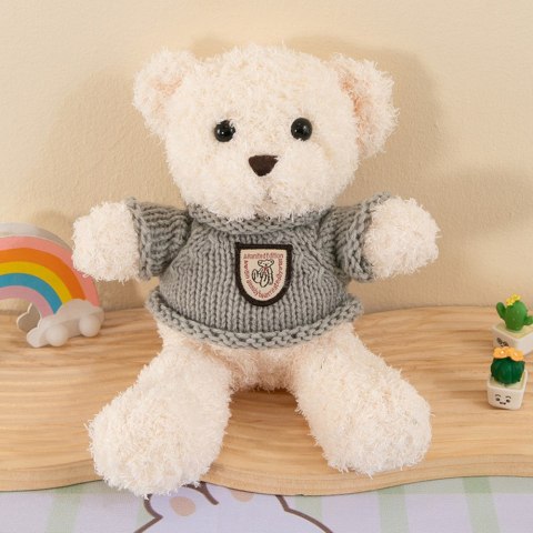Pluszowa Maskotka Przytulanka Miś Biały Szary Sweterek 26cm LEAN Toys Pluszowa Maskotka Przytulanka Miś Biały Szary Sweterek 26cm LEAN Toys