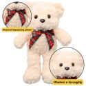 Pluszowa Maskotka Przytulanka Miś Z Kokardą Biały 30cm LEAN Toys
