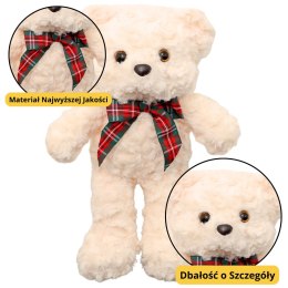 Pluszowa Maskotka Przytulanka Miś Z Kokardą Biały 30cm LEAN Toys