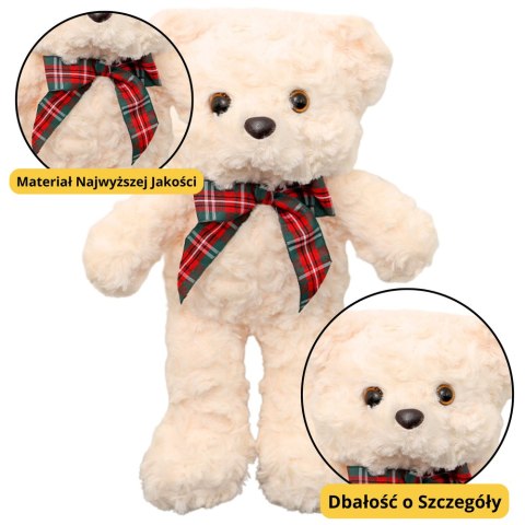 Pluszowa Maskotka Przytulanka Miś Z Kokardą Biały 30cm LEAN Toys Pluszowa Maskotka Przytulanka Miś Z Kokardą Biały 30cm LEAN Toys