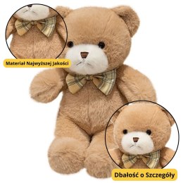 Pluszowa Maskotka Przytulanka Miś Z Kokardką Beżowy 25cm LEAN Toys
