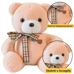 Pluszowa Maskotka Przytulanka Miś Z Kokardką Kremowy 23cm LEAN Toys