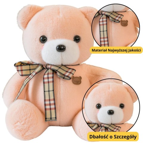 Pluszowa Maskotka Przytulanka Miś Z Kokardką Kremowy 23cm LEAN Toys Pluszowa Maskotka Przytulanka Miś Z Kokardką Kremowy 23cm LEAN Toys