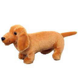 Pluszowa Maskotka Przytulanka Pies Jamnik Jasno Brązowy 25cm LEAN Toys