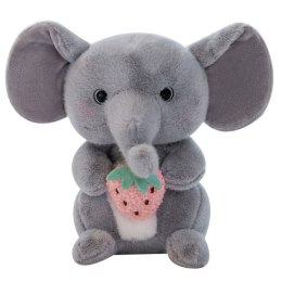 Pluszowa Maskotka Przytulanka Słoń Z Truskawką Szary 23cm LEAN Toys