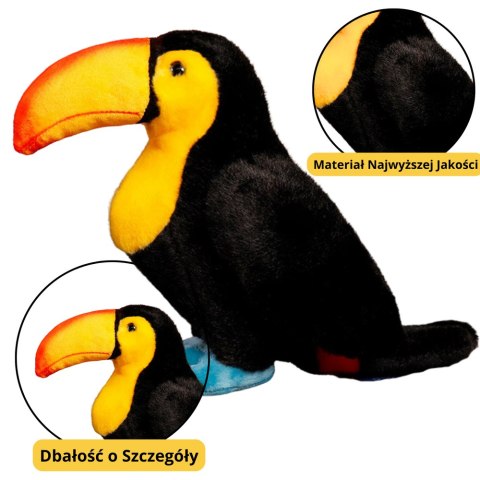 Pluszowa Maskotka Przytulanka Tukan Czarny 25cm LEAN Toys Pluszowa Maskotka Przytulanka Tukan Czarny 25cm LEAN Toys