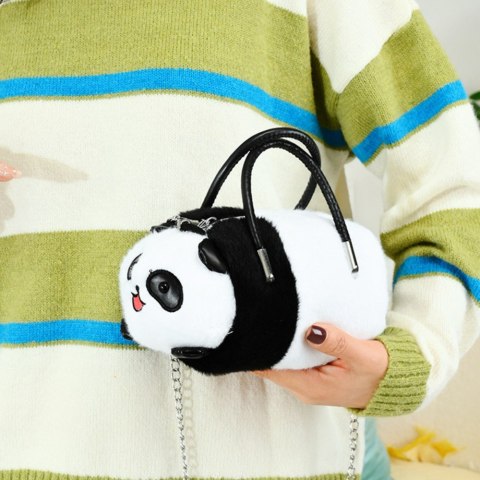 Pluszowa Torba Panda Uchwyty Metalowy Łańcuszek Czarno Biała 20cm LEAN Toys Pluszowa Torba Panda Uchwyty Metalowy Łańcuszek Czarno Biała 20cm LEAN Toys