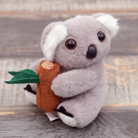 Pluszowy Brelok Koala z Gałęzią Szary Karabińczyk Złoty 12cm LEAN Toys Pluszowy Brelok Koala z Gałęzią Szary Karabińczyk Złoty 12cm LEAN Toys