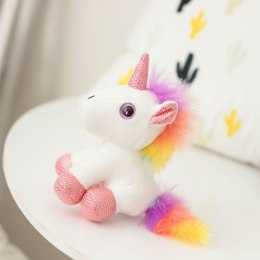 Pluszowy Jednorożec Brelok Metalowe Kółko Biały 12cm LEAN TOYS