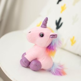 Pluszowy Jednorożec Brelok Metalowe Kółko Różowy 12cm LEAN TOYS