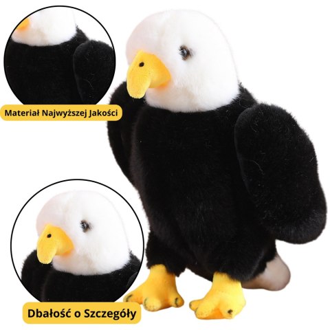 Pluszowy Orzeł Ptak Pluszak Maskotka Przytulanka Czarno Biały 25cm LEAN Toys Pluszowy Orzeł Ptak Pluszak Maskotka Przytulanka Czarno Biały 25cm LEAN Toys