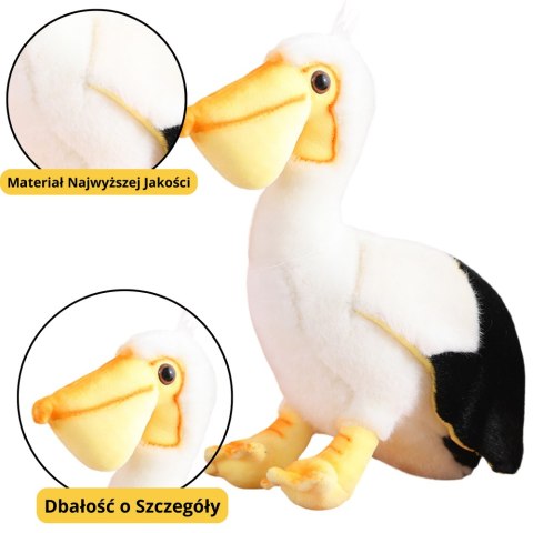 Pluszowy Pelikan Ptak Pluszak Maskotka Przytulanka 24cm LEAN Toys Pluszowy Pelikan Ptak Pluszak Maskotka Przytulanka 24cm LEAN Toys