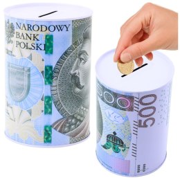 Skarbonka Metalowa Dla Dzieci Banknot 500 Złotych 15 x 10,5cm LEAN TOYS